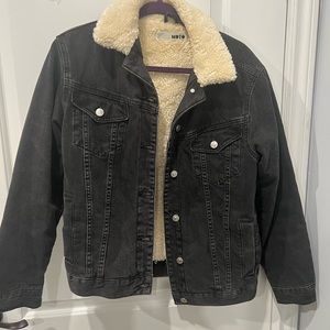 Topshop fur denim jacket